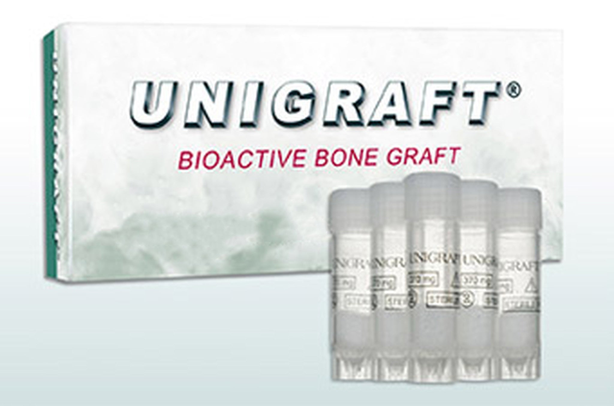 Unicare U03-0105 Unigraft Bioactive Bone Graft 200-600 Micron 0.5 Gm 5/Pk Unicare U03-0105 Unigraft Bioactive Bone Graft 200-600 Micron 0.5 Gm 5/Pk